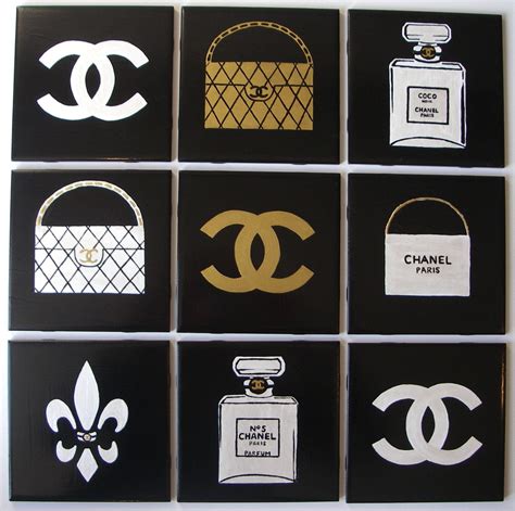 chanel hand painting|Chanel picture wall art.